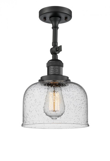 Bell - 1 Light - 8 inch - Matte Black - Adjustable Semi-Flush Mount (3442|201F-BK-G74)