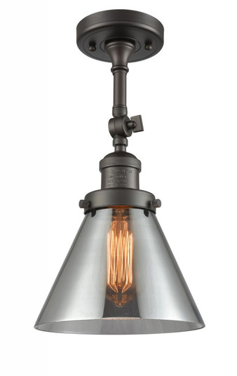 Cone - 1 Light - 8 inch - Oil Rubbed Bronze - Adjustable Semi-Flush Mount (3442|201F-OB-G43-LED)