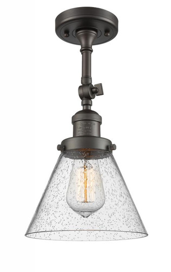 Cone - 1 Light - 8 inch - Oil Rubbed Bronze - Adjustable Semi-Flush Mount (3442|201F-OB-G44-LED)