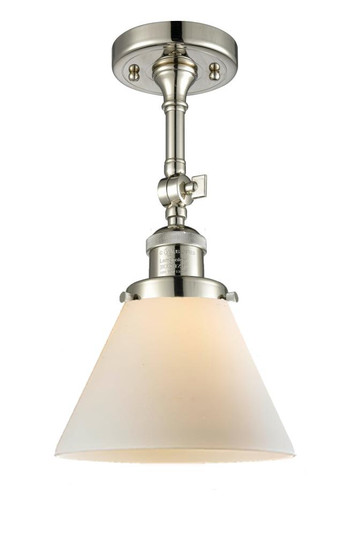 Cone - 1 Light - 8 inch - Polished Nickel - Adjustable Semi-Flush Mount (3442|201F-PN-G41-LED)