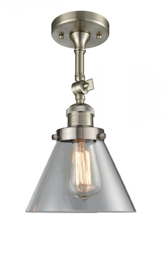 Cone - 1 Light - 8 inch - Brushed Satin Nickel - Adjustable Semi-Flush Mount (3442|201F-SN-G42-LED)