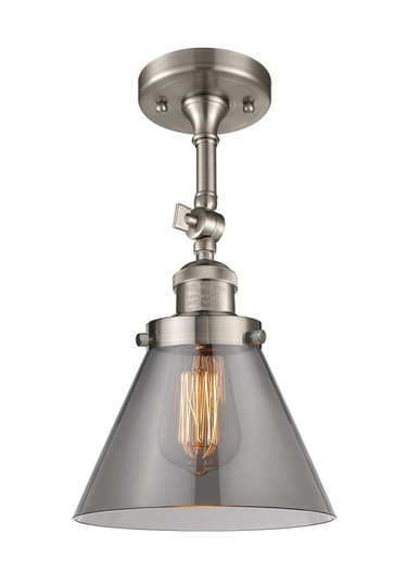 Cone - 1 Light - 8 inch - Brushed Satin Nickel - Adjustable Semi-Flush Mount (3442|201F-SN-G43-LED)