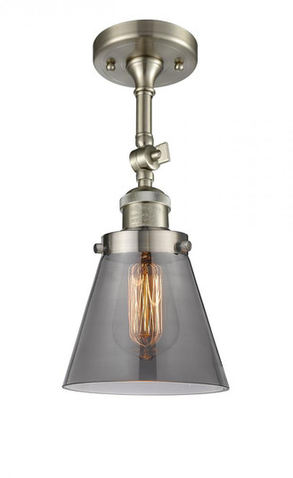 Cone - 1 Light - 6 inch - Brushed Satin Nickel - Adjustable Semi-Flush Mount (3442|201F-SN-G63-LED)