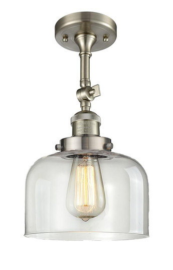 Bell - 1 Light - 8 inch - Brushed Satin Nickel - Adjustable Semi-Flush Mount (3442|201F-SN-G72-LED)