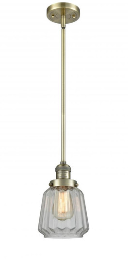 Chatham - 1 Light - 7 inch - Antique Brass - Stem Hung - Mini Pendant (3442|201S-AB-G142)