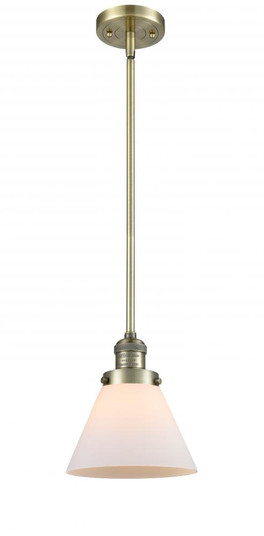 Cone - 1 Light - 8 inch - Antique Brass - Stem Hung - Mini Pendant (3442|201S-AB-G41-LED)