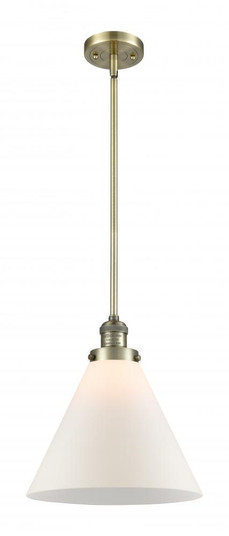 Cone - 1 Light - 12 inch - Antique Brass - Stem Hung - Mini Pendant (3442|201S-AB-G41-L-LED)