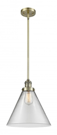 Cone - 1 Light - 12 inch - Antique Brass - Stem Hung - Mini Pendant (3442|201S-AB-G42-L)