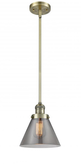 Cone - 1 Light - 8 inch - Antique Brass - Stem Hung - Mini Pendant (3442|201S-AB-G43)