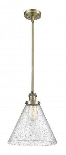 Cone - 1 Light - 12 inch - Antique Brass - Stem Hung - Mini Pendant (3442|201S-AB-G44-L)