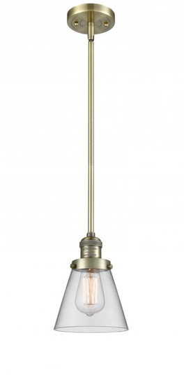 Cone - 1 Light - 6 inch - Antique Brass - Stem Hung - Mini Pendant (3442|201S-AB-G62-LED)
