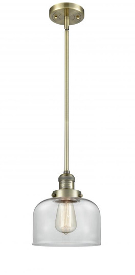 Bell - 1 Light - 8 inch - Antique Brass - Stem Hung - Mini Pendant (3442|201S-AB-G72-LED)