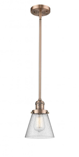 Cone - 1 Light - 6 inch - Antique Copper - Stem Hung - Mini Pendant (3442|201S-AC-G64-LED)