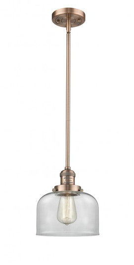 Bell - 1 Light - 8 inch - Antique Copper - Stem Hung - Mini Pendant (3442|201S-AC-G72-LED)