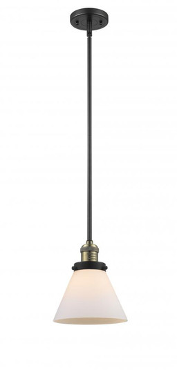Cone - 1 Light - 8 inch - Black Antique Brass - Stem Hung - Mini Pendant (3442|201S-BAB-G41)