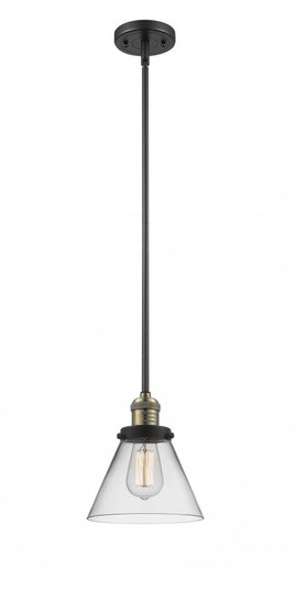 Cone - 1 Light - 8 inch - Black Antique Brass - Stem Hung - Mini Pendant (3442|201S-BAB-G42)