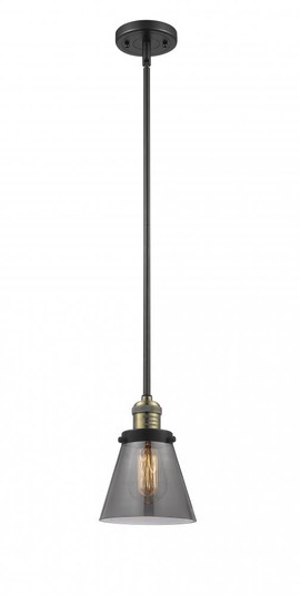 Cone - 1 Light - 6 inch - Black Antique Brass - Stem Hung - Mini Pendant (3442|201S-BAB-G63-LED)