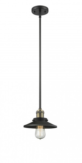 Railroad - 1 Light - 8 inch - Black Antique Brass - Stem Hung - Mini Pendant (3442|201S-BAB-M6-LED)