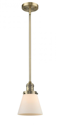 Cone - 1 Light - 6 inch - Brushed Brass - Stem Hung - Mini Pendant (3442|201S-BB-G61-LED)
