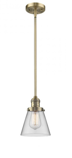Cone - 1 Light - 6 inch - Brushed Brass - Stem Hung - Mini Pendant (3442|201S-BB-G62-LED)