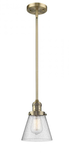 Cone - 1 Light - 6 inch - Brushed Brass - Stem Hung - Mini Pendant (3442|201S-BB-G64-LED)