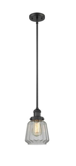 Chatham - 1 Light - 7 inch - Matte Black - Stem Hung - Mini Pendant (3442|201S-BK-G142)