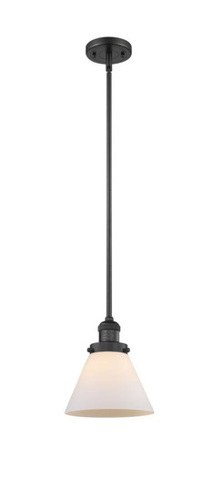 Cone - 1 Light - 8 inch - Matte Black - Stem Hung - Mini Pendant (3442|201S-BK-G41-LED)