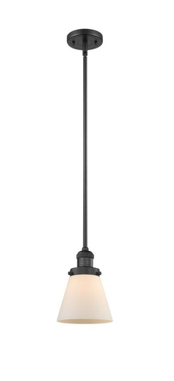 Cone - 1 Light - 6 inch - Matte Black - Stem Hung - Mini Pendant (3442|201S-BK-G61)