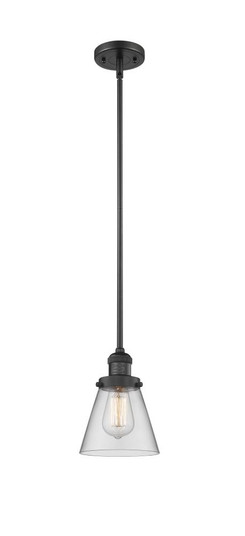 Cone - 1 Light - 6 inch - Matte Black - Stem Hung - Mini Pendant (3442|201S-BK-G62-LED)