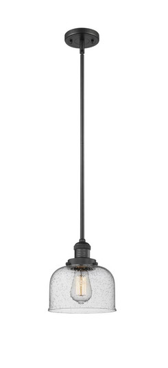 Bell - 1 Light - 8 inch - Matte Black - Stem Hung - Mini Pendant (3442|201S-BK-G74)