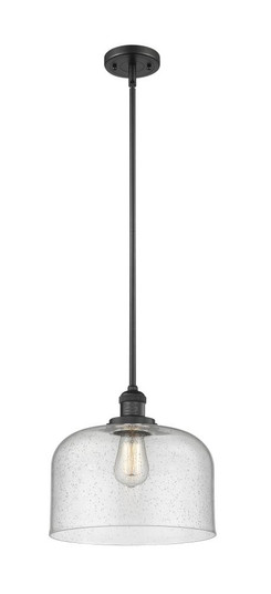 Bell - 1 Light - 12 inch - Matte Black - Stem Hung - Mini Pendant (3442|201S-BK-G74-L-LED)