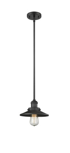 Railroad - 1 Light - 8 inch - Matte Black - Stem Hung - Mini Pendant (3442|201S-BK-M6-LED)
