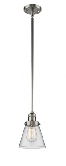 Cone - 1 Light - 6 inch - Brushed Satin Nickel - Stem Hung - Mini Pendant (3442|201S-SN-G62-LED)