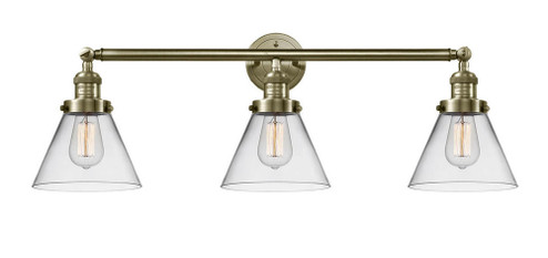 Cone - 3 Light - 32 inch - Antique Brass - Bath Vanity Light (3442|205-AB-G42-LED)