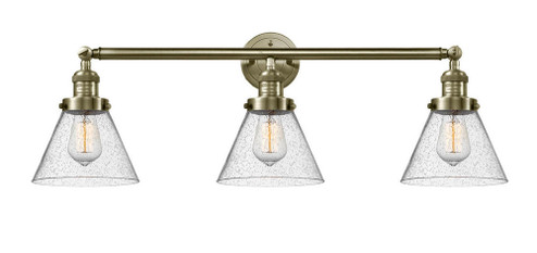 Cone - 3 Light - 32 inch - Antique Brass - Bath Vanity Light (3442|205-AB-G44-LED)