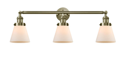 Cone - 3 Light - 30 inch - Antique Brass - Bath Vanity Light (3442|205-AB-G61)