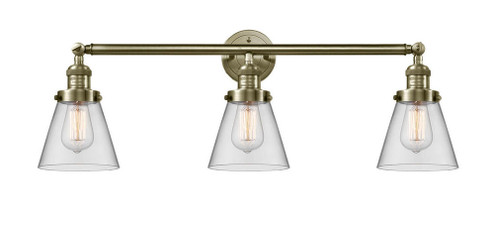 Cone - 3 Light - 30 inch - Antique Brass - Bath Vanity Light (3442|205-AB-G62-LED)
