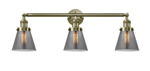 Cone - 3 Light - 30 inch - Antique Brass - Bath Vanity Light (3442|205-AB-G63)