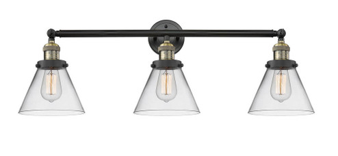 Cone - 3 Light - 32 inch - Black Antique Brass - Bath Vanity Light (3442|205-BAB-G42-LED)