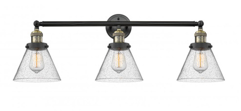 Cone - 3 Light - 32 inch - Black Antique Brass - Bath Vanity Light (3442|205-BAB-G44-LED)