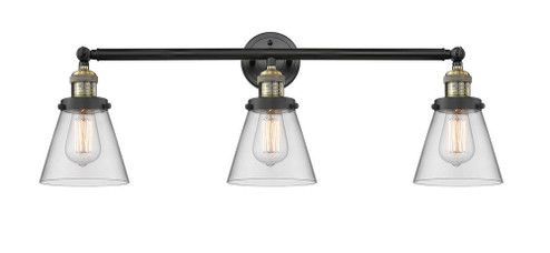 Cone - 3 Light - 30 inch - Black Antique Brass - Bath Vanity Light (3442|205-BAB-G62)