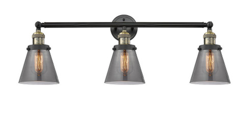 Cone - 3 Light - 30 inch - Black Antique Brass - Bath Vanity Light (3442|205-BAB-G63)