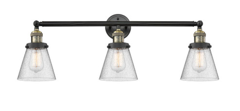 Cone - 3 Light - 30 inch - Black Antique Brass - Bath Vanity Light (3442|205-BAB-G64)