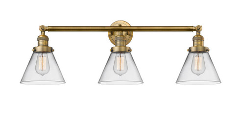 Cone - 3 Light - 32 inch - Brushed Brass - Bath Vanity Light (3442|205-BB-G42-LED)