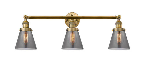Cone - 3 Light - 30 inch - Brushed Brass - Bath Vanity Light (3442|205-BB-G63-LED)
