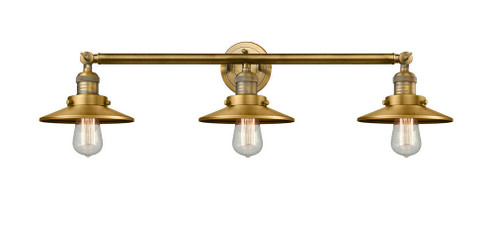 Railroad - 3 Light - 32 inch - Brushed Brass - Bath Vanity Light (3442|205-BB-M4-LED)
