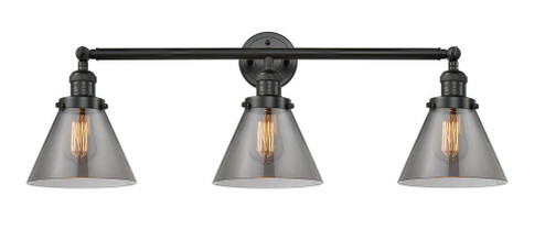 Cone - 3 Light - 32 inch - Matte Black - Bath Vanity Light (3442|205-BK-G43)