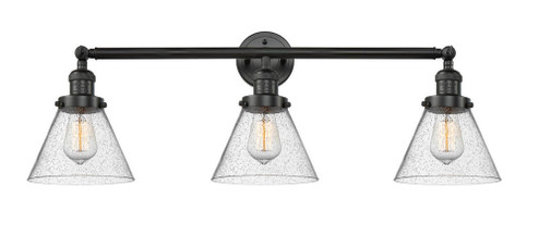 Cone - 3 Light - 32 inch - Matte Black - Bath Vanity Light (3442|205-BK-G44)