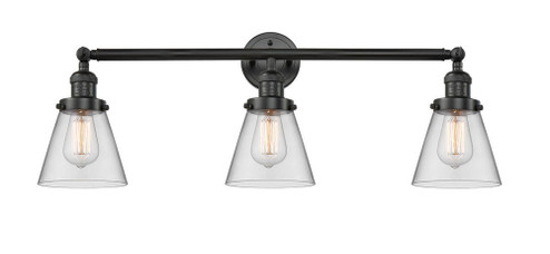 Cone - 3 Light - 30 inch - Matte Black - Bath Vanity Light (3442|205-BK-G62)