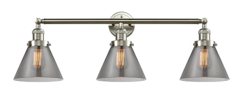Cone - 3 Light - 32 inch - Brushed Satin Nickel - Bath Vanity Light (3442|205-SN-G43-LED)